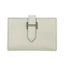 HERMES エルメス ベアン ミニ カードケース W刻印 2024年製 シェブルミゾル ブルーブリュム 財布 カード入れ ユニセックス