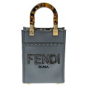 FENDI フェンディ サンシャインショッパー ミニ 8BS051 レザー ブルー バッグ ショルダーバッグ ミニバッグ