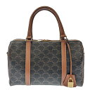 CELINE セリーヌ ボストンバッグ 190372CAS.04LU トリオンフキャンバス カーフスキン タン ブラウン バッグ ハンドバッグ 2WAY