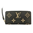 【ポイント5倍】9/15〜17限定! Louis Vuitton LV ルイヴィトン ジッピー・ウォレット M80481 ICチップ反応 バイカラー モノグラムアンプラント レザー ブラック ベージュ 財布 長財布 ラウンドファスナー ユニセックス