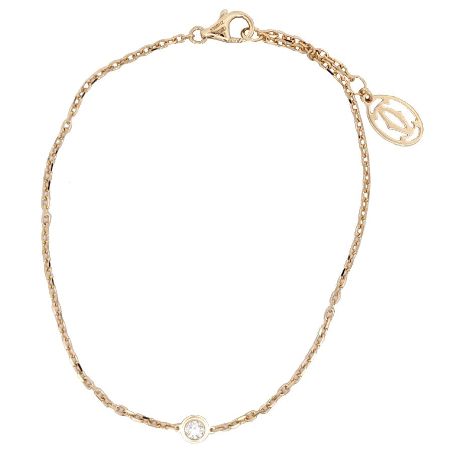 【ポイント5倍】9/15〜17限定！ Cartier　カルティエ　ダムール スモール　2024年製　750YG　K18YG　イエローゴールド　ダイヤモンド　0.09ct　アクセサリー　ジュエリー　JW　宝飾品　レディース　ブレスレット　BJ　ブランドジュエリー　付属品　保証書　箱のサムネイル