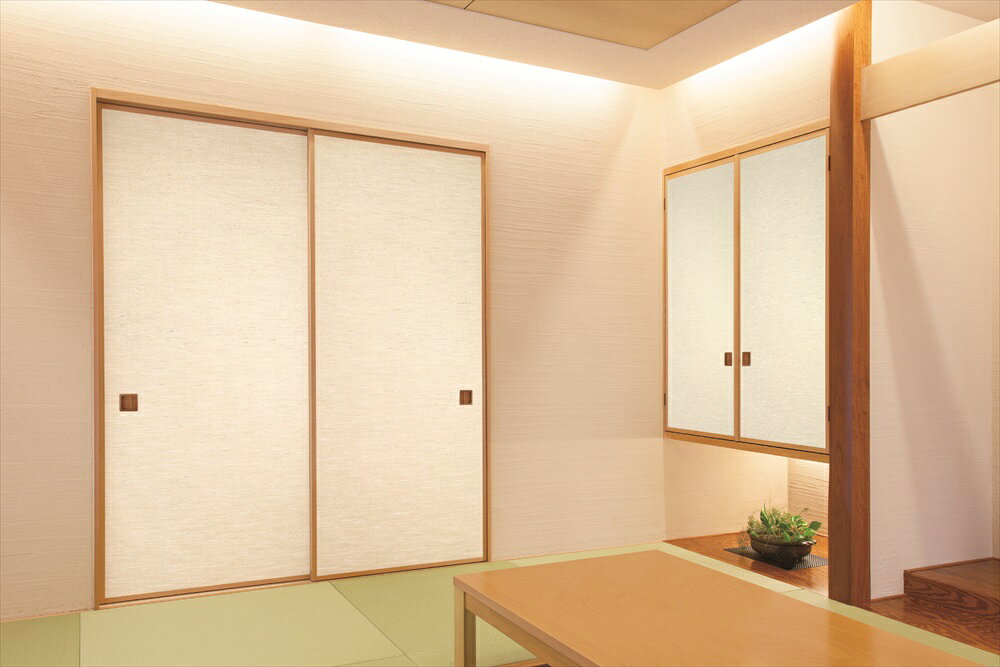 カーテン壁紙床材専門店 RefoLifeの【15周年記念★最大15000円クーポン】織物襖紙 株式会社太陽 はるか第6集 874-m 無地 m巻 巾100cm×1m 単位販売 無地織物 シックハウス対策｜アングル2