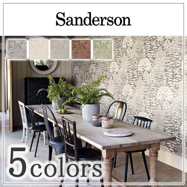 輸入壁紙 イギリス製 WOODLAND WALK WALLPAPERS：Sanderson(サンダーソン) 品番：215716,215717,215718,215719,215720 WoodlandToile 1ロール(巾52cmx10m)単位販売 不織布 F☆☆☆☆ 不燃