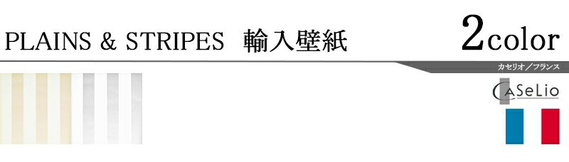 輸入壁紙/フランス製/PLAINS&STRIPES（プレーンズ＆ストライプス）：Caselioメーカー品番：SPN56982047,SPN51790102/1ロール（53×10m）単位販売/不織布/F☆☆☆☆/不燃