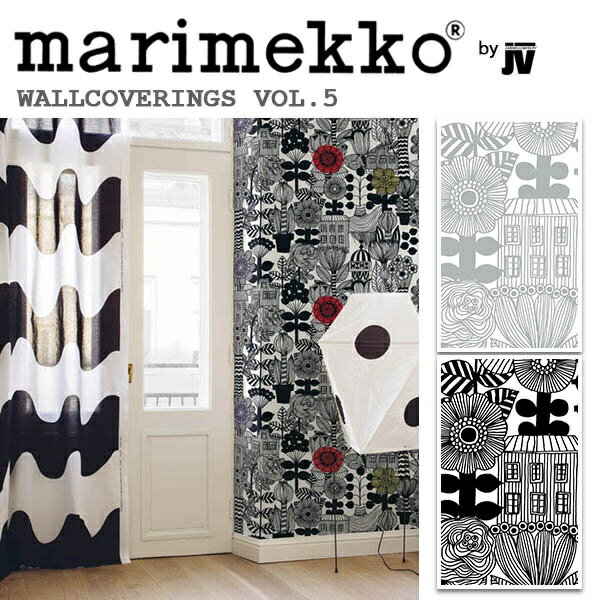 【5/22 20時～P5倍＆最大2000円OFFクーポン】輸入壁紙 フィンランド(生産はイタリア)製 Marimekko5(マリメッコ5)：marimekko(マリメッコ) 品番：23305,23306 Lintukoto 1ロール(巾70cmx10.05m)単位販売 不織布 F☆☆☆☆ 不燃