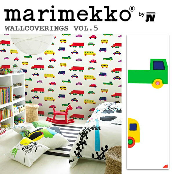 【毎月1日は全品P5倍】輸入壁紙 フィンランド(生産はイタリア)製 Marimekko5(マリメッコ5)：marimekko(マリメッコ) 品番：23370 Boboo 1ロール(巾70cmx10.05m)単位販売 不織布 F☆☆☆☆ 不燃