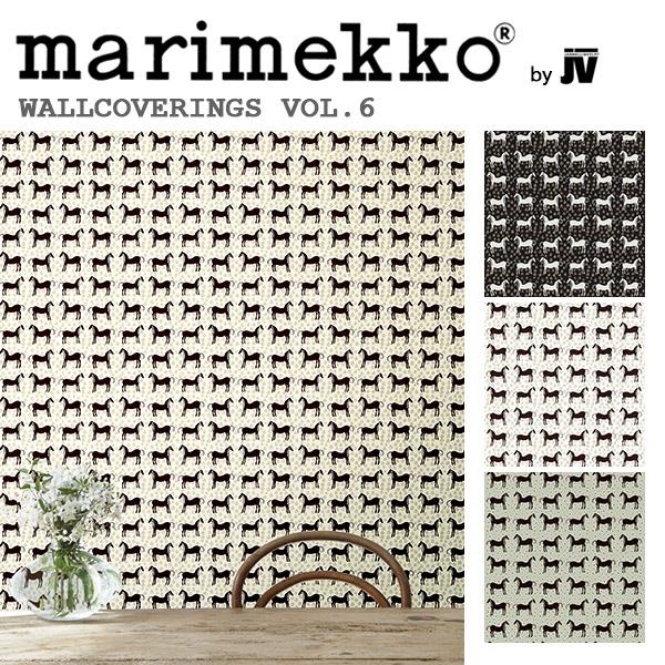 【毎月1日は全品P5倍】輸入壁紙 フィンランド(生産はイタリア)製 marimekko6(マリメッコ6)：marimekko(マリメッコ) 品番：25170,25171,25172 MUSTA TAMMA(ムスタタンマ) 1ロール(巾70cmx10.05m)単位販売 不織布 F☆☆☆☆ 不燃