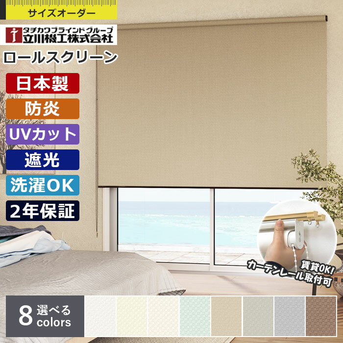 樂天商城 - ロールスクリーン 立川機工 ディアリオ遮光 ウォッシャブル 1cm単位 サイズオーダー 無地 防炎 UVカット 洗濯OK ファーステージ カーテンレール取付可能 賃貸OK 間仕切り 目隠し 節電