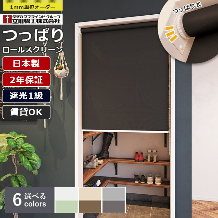 樂天商城 - 【最大2000円クーポン】日本製 つっぱり ロールスクリーン 立川機工 シエロン 遮光1級 1mm単位 サイズオーダー 無地 遮光 ファーステージ 天井付け 間仕切り 目隠し 節電 賃貸OK 穴あけ不要