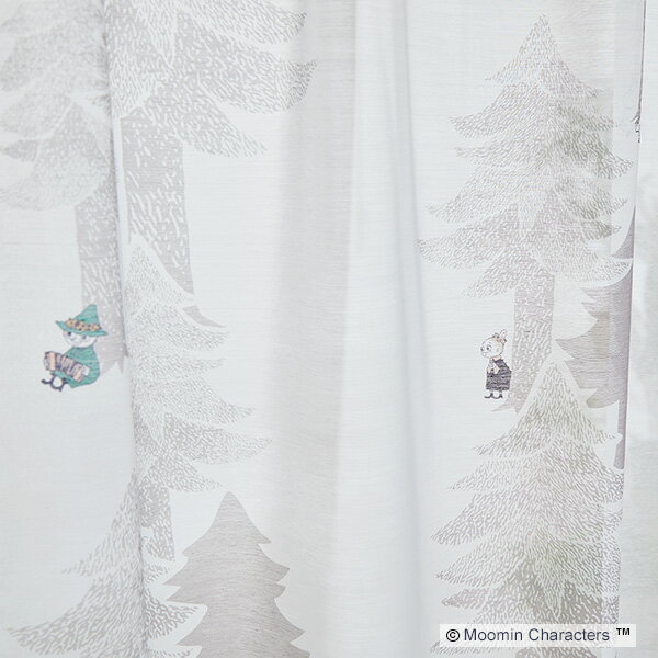 MOOMIN ムーミン レースカーテン PUUT / プート (メーカー直送品)【ウォッシャブル/グレー/ボタニカル/植物/森林】
