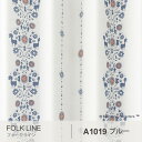 MOOMIN ムーミン レースカーテン FOLK LINE / フォークライン 100×198cm (メーカー直送品)【ウォッシャブル/ブルー/ノルディック/北欧】 2