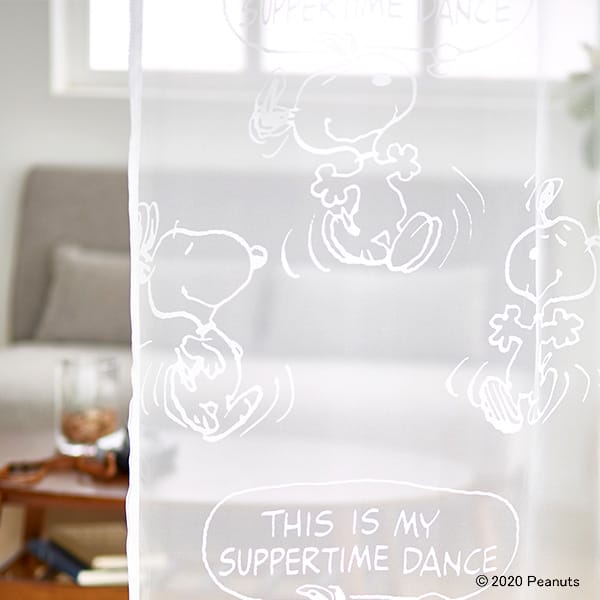 PEANUTS ピーナッツ レースカーテン Suppertime dance voile / サパータイムダンスボイル (メーカー直送品)【ウォッシャブル/ホワイト】