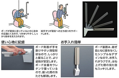 【3年あんしん保証付】TOTO 肘掛け手すり 壁固定 はね上げタイプ 前方ボード 長さ:670mm EWC720R 2