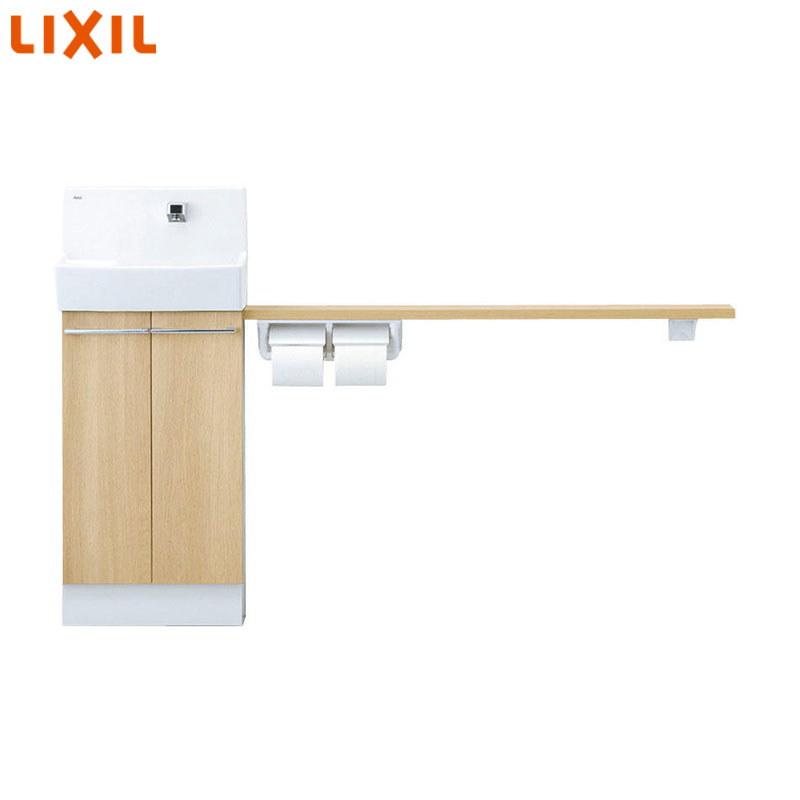 Rakuten - LIXIL 手洗キャビネット コフレル ワイド 壁付 カウンターキャビネットタイプ（左右共通） 温水自動水栓 1500サイズ 床排水 一般地・寒冷地共用 YL-DA83SKW15E