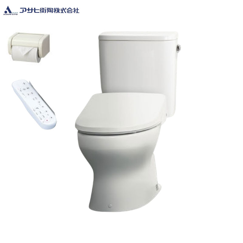 【送料無料】アサヒ衛陶 組み合わせトイレセット エディ848+サンウォッシュ 床:排水芯200mm 手洗い有り 紙巻器付 袖付きタイプ ラブリーホワイト RA9484T911LW