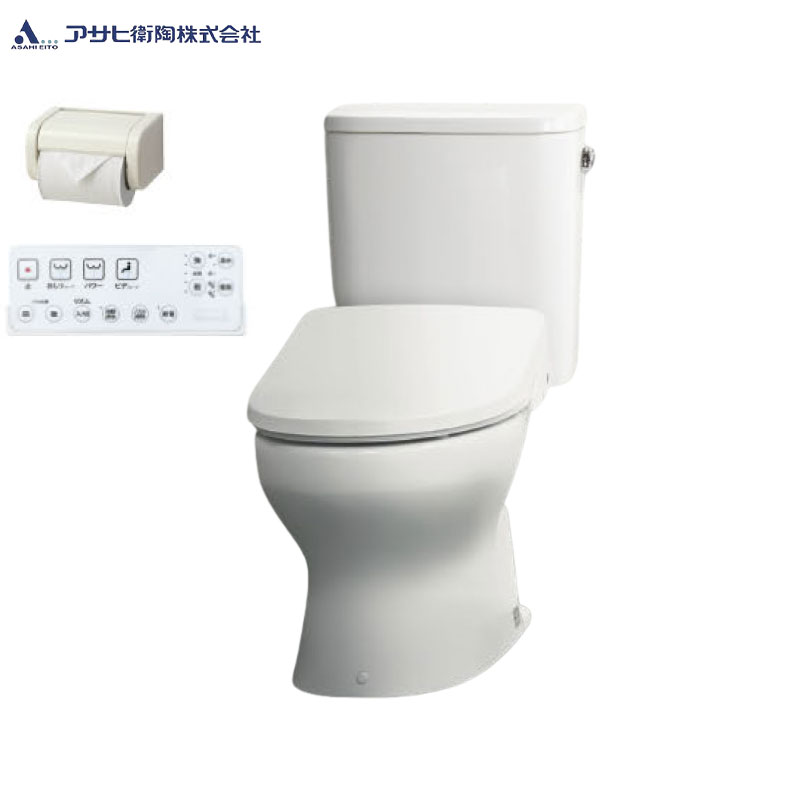 【送料無料】アサヒ衛陶 組み合わせトイレセット エディ848+サンウォッシュ 床:排水芯200mm 手洗い有り 紙巻器付 リモコンタイプ ラブリーホワイト RA9484T931LW