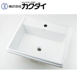 ※洗面器単品販売となりますので排水金具等は含まれておりません。 【規格・特徴】 ・材質:陶器 ・切込寸法:W520mm×D455mm ・サイズ(外径):W560×D490 ・容量:12.5L ・オーバーフロー穴あり ・専用排水上部セット(ポップアップ独立つまみタイプ)付き ・水栓取付穴径:φ35　3ヶ所 ・カクダイ排水金具種類:排水・国内2 ※単水栓の取付にはアダプターが必要です。 ※製造上の理由により、外観、寸法にバラつきがございます。ご了承ください。 【注意】 ※オーバーフロー穴は手前側に配置しています。 【商品説明】 研ぎ澄まされたデザインと選び抜かれた素材により、空間を多彩に演出するシリーズ。 空間のクオリティを高め、でしゃばらず静かに存在感を発揮するシリーズです。 Luju リュウジュ 排水・国内2カクダイ493-152