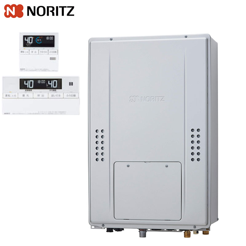 ノーリツ 熱源機 エコジョーズ 浴室・台所リモコンセット 2温度 6P熱動弁内蔵 2-6 暖房能力14.0kW PS扉内設置型 後方排気 延長可能 スタンダード フルオート 24号 都市ガス GTH-C2471AW6H-TB-BL 13A+RC-J112E