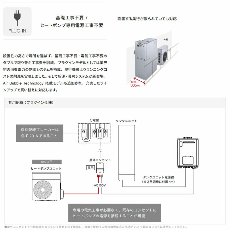 【送料無料】リンナイ ハイブリッド給湯器 エコワンX5セット シングル 70L 分離 狭...