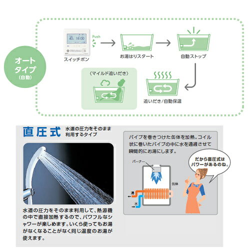 ノーリツ 石油ふろ給湯器 浴室・台所リモコンセット オート 水道直圧式 屋内壁掛型 上方排気 強制給排気 4万キロ OTQ-G4706SAWFF-BL+RC-J124-T reformnext-10069886 リフォームネクスト サンプル画像3