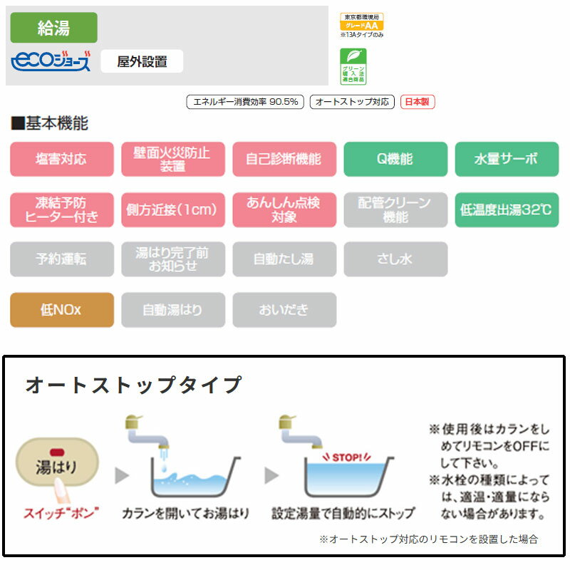 パロマ ●ガス給湯器 エコジョーズ 台所リモコ...の紹介画像2