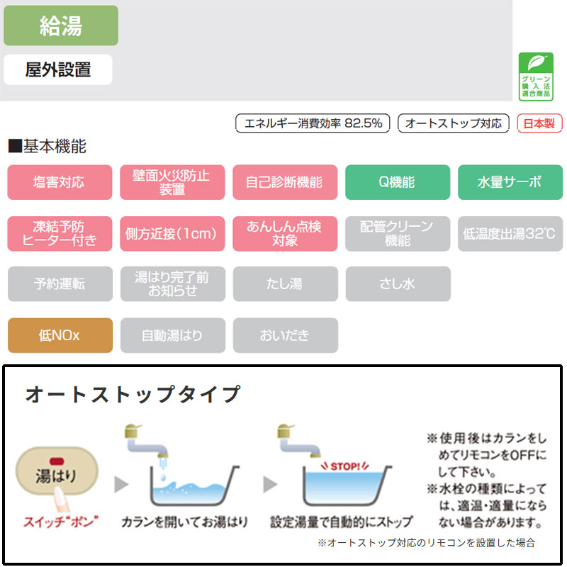 パロマ ガス給湯器 台所リモコンセット PS扉内設置型 前面排気 延長可能 給湯専用 ...