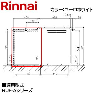 リンナイ 配管カバー 幅400mm RUF-Aシリーズ 屋外据置型用 ユーロホワイト 給湯器部材 ROP-B101(K)UW