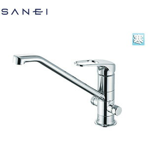 SANEI キッチン用蛇口 台 シングルレバー混合水栓 分岐口付 泡沫 スパウト258mm 寒冷地 K87112ETJK-13