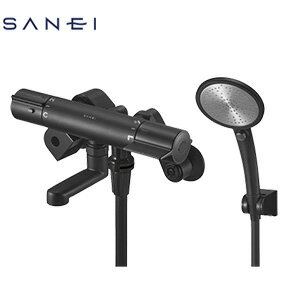 Rakuten - SANEI ●浴室用蛇口 壁 洗い場専用 サーモスタット付シャワーバス混合水栓 手元スイッチ スパウト80mm マットブラック 一般地 SK18CT5-S-MDP