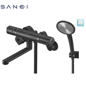 Rakuten - SANEI ●浴室用蛇口 壁 浴槽・洗い場兼用 サーモスタット付シャワーバス混合水栓 スパウト170mm マットブラック 寒冷地 SK18CK-5-MDP