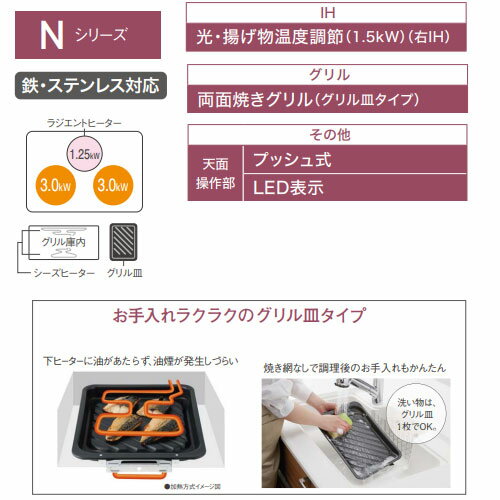 【送料無料】パナソニック IHクッキングヒーター Nシリーズ 60cm 2口IH+ラジエント...