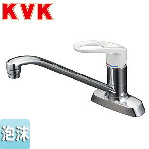 KVK キッチン用蛇口 台 シングルレバー混合水栓 流し台用 泡沫 湯水芯102mm 一般地 KM5081