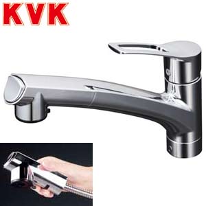 Rakuten - KVK キッチン用蛇口 台 シングルレバー混合水栓 流し台用 上施工タイプ NSFシャワー ホース引出式 一般地 KM5021JT