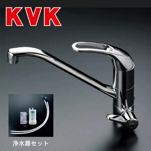 乐天商城 - KVK キッチン用蛇口 台 シングルレバー混合水栓 浄水器セット:Z38450 一般地 KM323SC