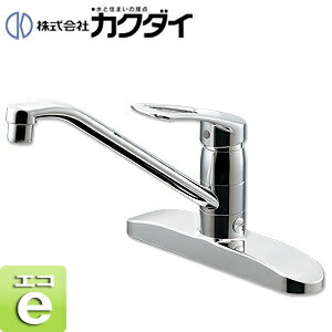 乐天商城 - カクダイ キッチン用蛇口 台 シングルレバー混合水栓 ツーホール 分岐口付 スパウト260mm 一般地 116-111