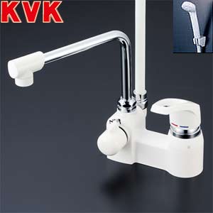 KVK 浴室用蛇口 KF6004シリーズ 台 浴槽・洗い場兼用 シングルレバー式シャワー混合水栓 首長240mm 湯水芯100mm 一般地 KF6004R24