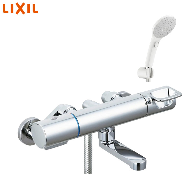 Rakuten - LIXIL 浴室用蛇口 クロマーレS 壁 洗い場専用 サーモスタット付シャワーバス混合水栓 エコアクアPlus スイッチ付 吐水口90mm 寒冷地 BF-KA147TNSJAM
