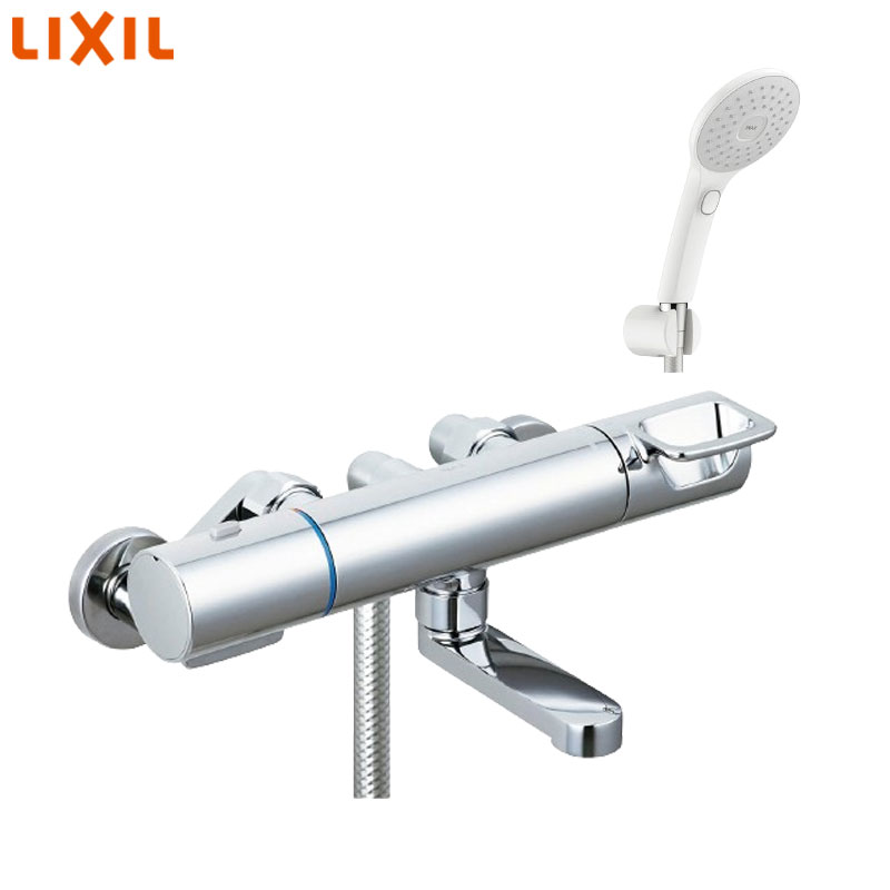 Rakuten - LIXIL 浴室用蛇口 クロマーレS 壁 洗い場専用 サーモスタット付シャワーバス混合水栓 エコアクアPlus スイッチ付 吐水口90mm 一般地 BF-KA146TSJAM