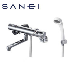 乐天商城 - SANEI 浴室用蛇口 壁 浴槽・洗い場兼用 サーモスタット付シャワーバス混合水栓 スパウト170mm 一般地 SK1814S2-13