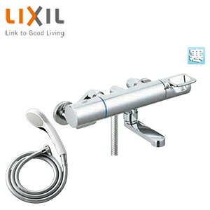 乐天商城 - LIXIL 浴室用蛇口 クロマーレS 壁 洗い場専用 サーモスタット付シャワーバス混合水栓 エコフルシャワー 吐水口90mm 寒冷地 BF-KA146TNSG