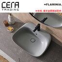 CERA ●洗面器単品 フラミニア社 フルオ ベッセル式 壁掛式 角形 600×490 水栓取付穴径:φ35 中央1ヶ所 チェーネレ FLFU60L-CE