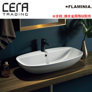 Rakuten - CERA 洗面器単品 フラミニア社 ヌーダスリム ベッセル式 楕円形 760×445 水栓取付穴径:φ35 中央1ヶ所 マットホワイト FLND75PR-LA