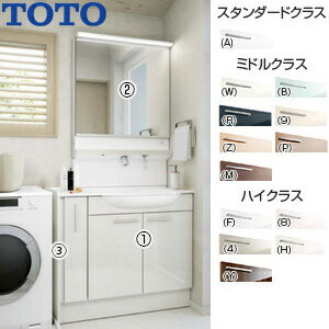 乐天商城 - 【送料無料】TOTO ●洗面化粧台セット オクターブスリム 間口950mm 高さ1900mm 2枚扉 シャワー水栓 F1 1面鏡 タッチレスワイドLED 一般地 LDSFM094BG3DN1-set1