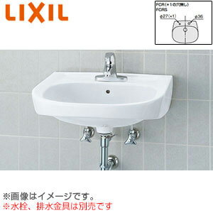 LIXIL 洗面器単品 壁掛式 角形 そで無大形 水栓取付穴径:φ36 右側1ヶ所 L-176UFCR