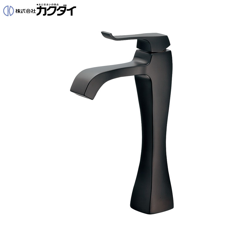 カクダイ 洗面用蛇口 RATONA 台 シングルレバー混合水栓 スパウト125mm 吐水口高さ178mm ミドル マットブラック 一般地 183-370B-MD