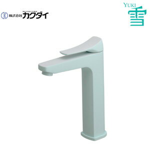 カクダイ 洗面用蛇口 雪シリーズ 台 シングルレバー混合水栓 スパウト136mm 吐水口高さ172mm ミドル フロストミント 一般地 183-306-B