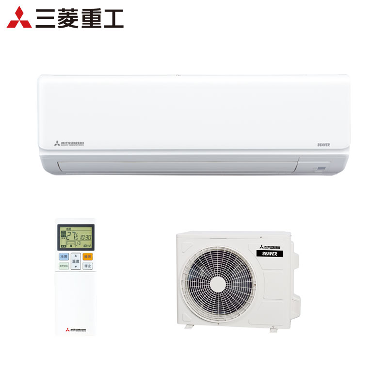 【送料無料】三菱重工 ルームエアコン Rシリーズ 100V 6畳 2.2kW ビーバーエアコン ファインスノー 2026年モデル SRK2226R-W+SRC2226R