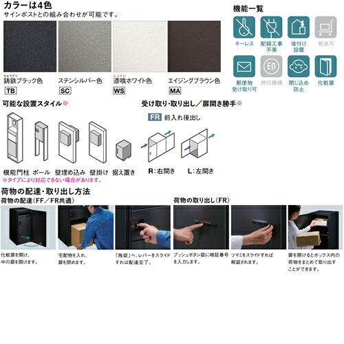 リフォームネクストのパナソニック 宅配ボックス コンボマルチ ボックスのみ 前入 後出 FR ラージタイプ 1ボックス CTN1151R(L)**｜アングル2