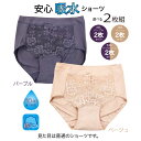 2枚組 おしゃれ 失禁ショーツ 20CC 失禁パンツ 軽失禁 吸水ショーツ ベージュ パープル