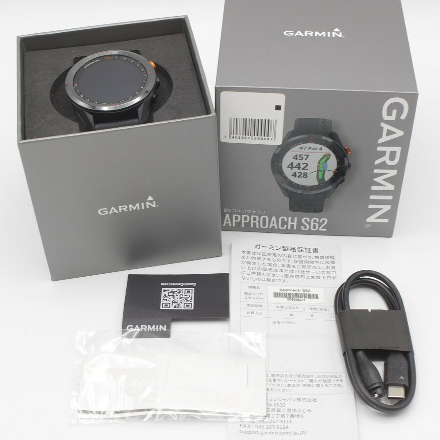 GARMIN Approach S62 Black 010-02200-20 ゴルフナビ スマートウォッチ アプローチ ガーミン 本体 【中古】のサムネイル